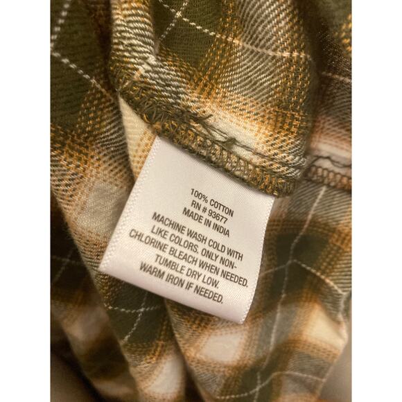 Arizona jeans peplum plaid plus size western button down 100% cotton blouse XXL - Picture 6 of 7